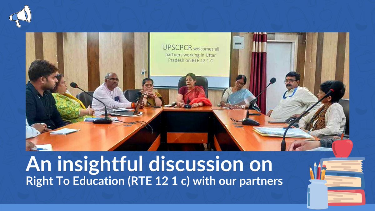 IndusAction's tweet photo. We organized a partner meeting with the members of #UPSCPCR (Uttar Pradesh State Commission for Protection of Child Rights). We discussed and recommended possible ways forward to ease the challenges of the Right To Education (#RTE) 12.1.c. https://t.co/kHDt9QGgzL