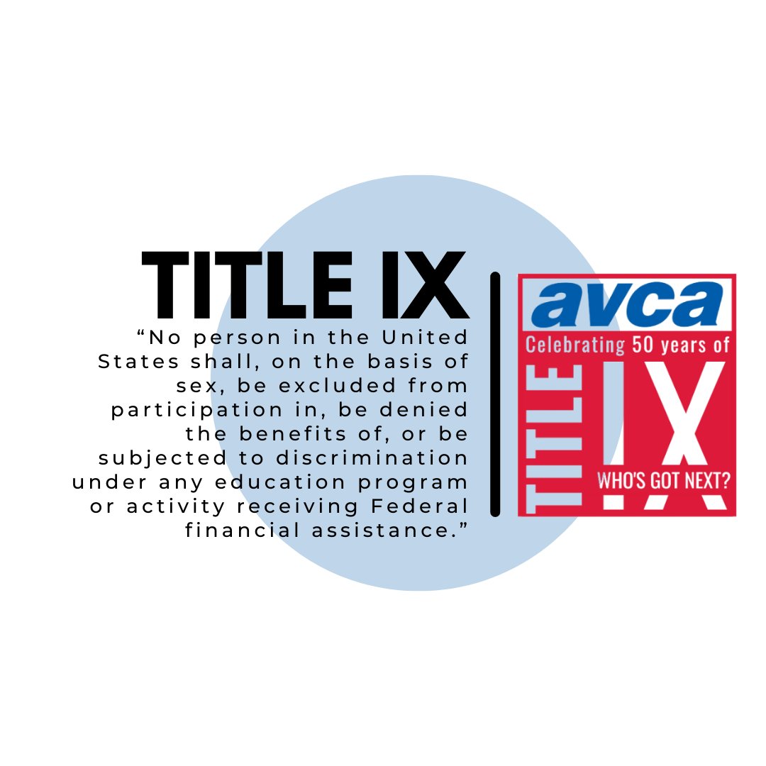 Today is the 50th Anniversary of Title IX. A lot has been accomplished since June 23, 1972, but there is still work to be done. There are a lot of great panel discussions today—make sure to check those out. 
Also check out the AVCA's Title IX resources: bit.ly/3xRWqxI