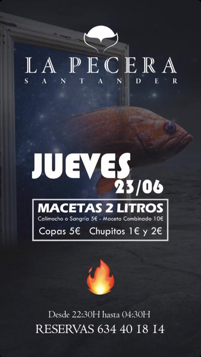PeceraSantander's tweet photo. Jueves de hoguera en La Pecera🐠 https://t.co/SokONhFkWy