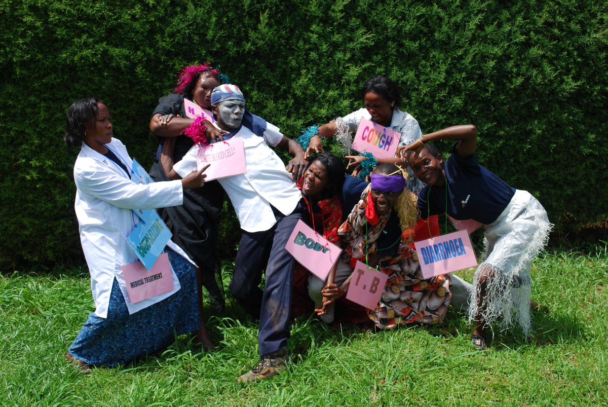 ACT4AFRICA's tweet photo. 𝗧𝗵𝗿𝗼𝘄𝗯𝗮𝗰𝗸 𝗧𝗵𝘂𝗿𝘀𝗱𝗮𝘆: In 2008, Act4Africa Theatre for Development Team presented a demonstration of how HIV affects the body in Mayuge District, Eastern Uganda. 

From left to right, Mariam, Harriet, Mathew, Daisy, Esther, Patrick, and Martha. https://t.co/LQdLv49fzi