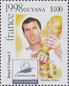 Happy 50th birthday to Zinedine Zidane. (2002 - Guyana) 