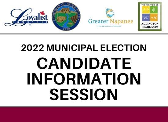 Interested in running in the 2022 Municipal/School Board Election?

An information session will be held tonight for prospective candidates. Join us at 6 PM at the Strathcona Paper Centre in Napanee. 

Find details at: ow.ly/Z99350Jwsrs
