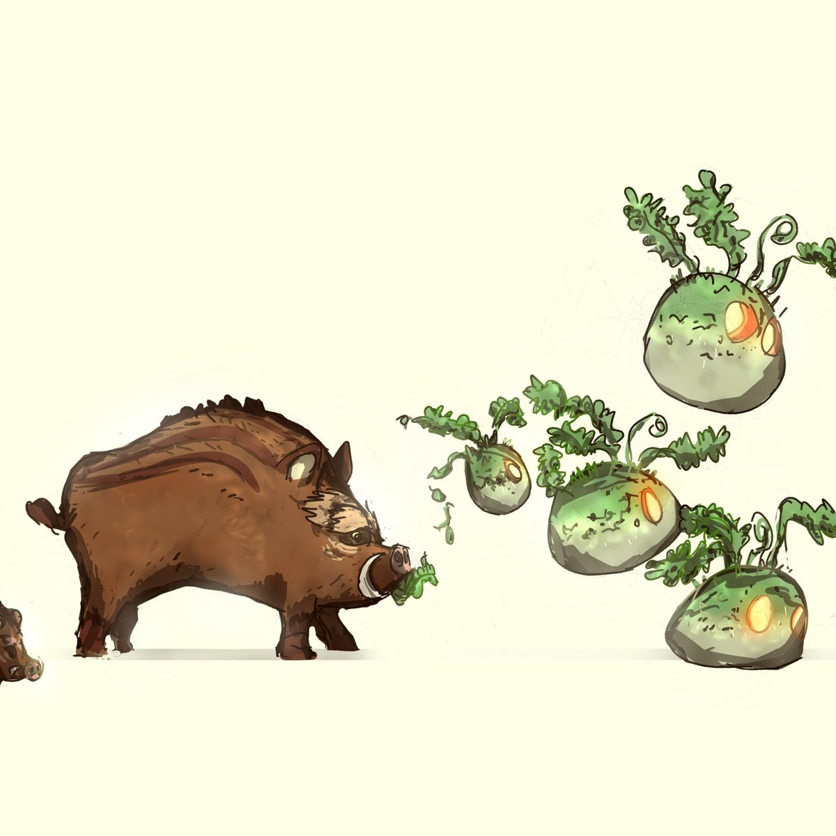 senincraft's tweet photo. Teyvat wildlife.
Dendro slimes running for their lives from a forest Boar.
@GenshinImpact
#genshin
#myhoyoverse #running #fleeing #boars #dendro #dendroslime #slimes #teyvat #art #digitalart #ilustration #ilustrator #artoftheday #sketch #doodle #characterartist https://t.co/pZXf1RatDY