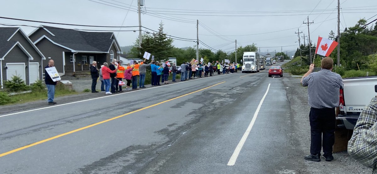 portofargentia's tweet image. Port supporting local residents this morning in calling for improvements to deteriorated sections of Route 100, a main artery for commercial and tourist traffic into the province. @TownofPlacentia @TI_GovNL
