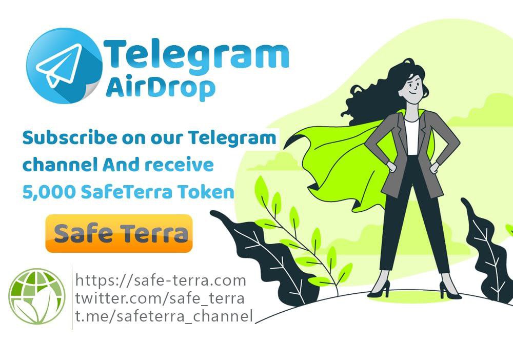 🚨 SafeTerra Token Airdrop 🚨
- 100.000 SafeTerra Token

1⃣ RT this post
2⃣ Follow <a href="/safe_terra/">Safe Terra</a>
3⃣ Join Airdrop: t.me/SafeTerra_bot

#CryptoGiveaway #NFTGiveaway #Airdrops #BTC  #NFTGiveaways #NFTshill #nftart #NFTProjects #NFTdrop #airdrop #dogecoin #shiba