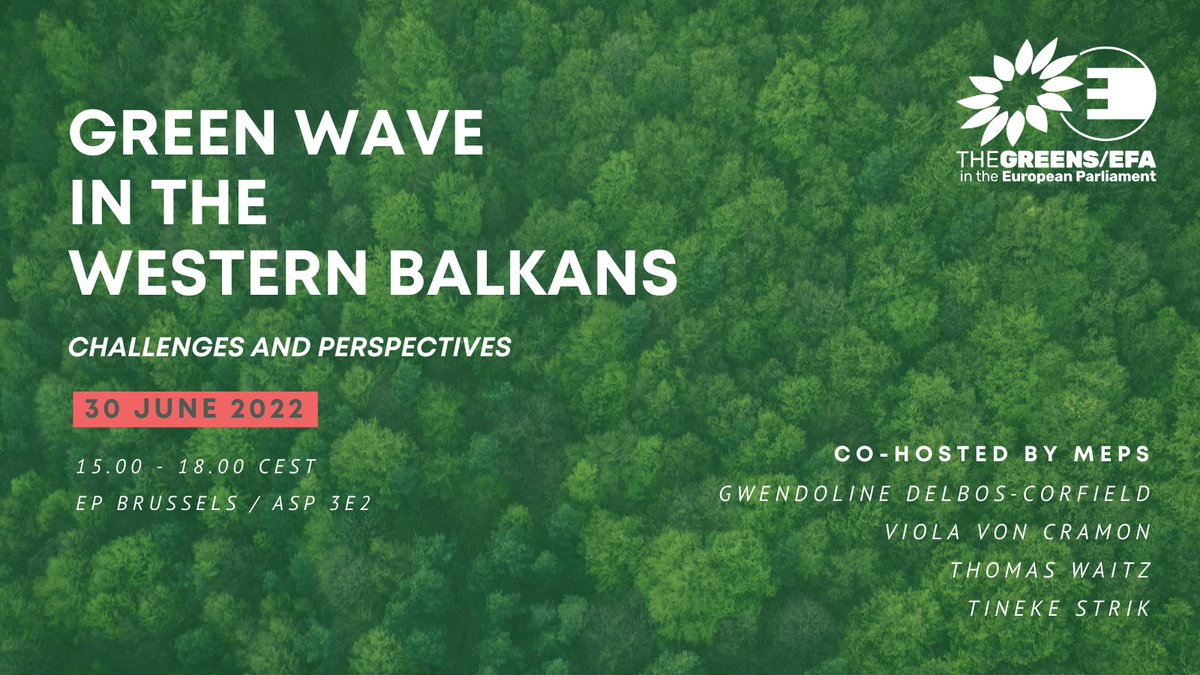 The green wave in the Western Balkans is coming to Brussels!

Join us on Thurs 30th June, 15h-18h, for a panel discussion with key green actors from the region.

Register here ⤵️ greens-efa.eu/en/article/eve…
