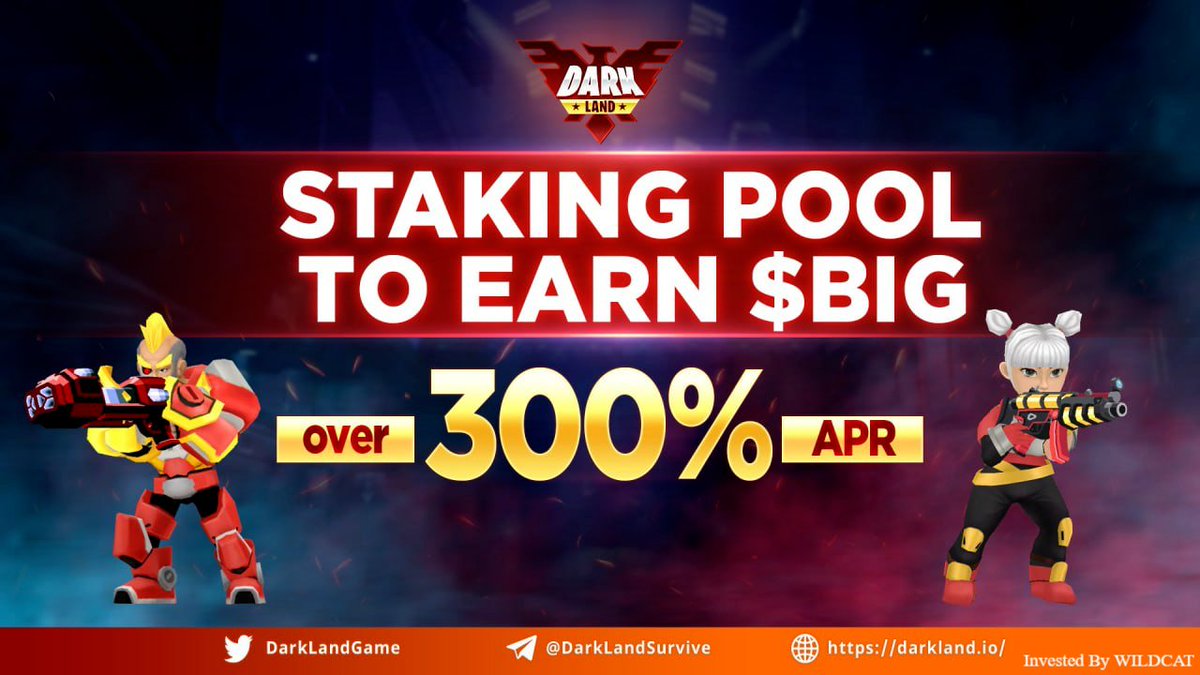 [STAKE $BIG NOW]

DON'T FORGET TO STAKE $BIG

🤑 STAKE $BIG TO GET APR over 300%

🤩 UNSTAKE ANY TIME!

✅ Staking Pool link 👉 dapp.darkland.io/pools

⏰ Only 2 DAYS LEFT until this staking pool closes. HURRY UP to MULTIPLY your $BIG!