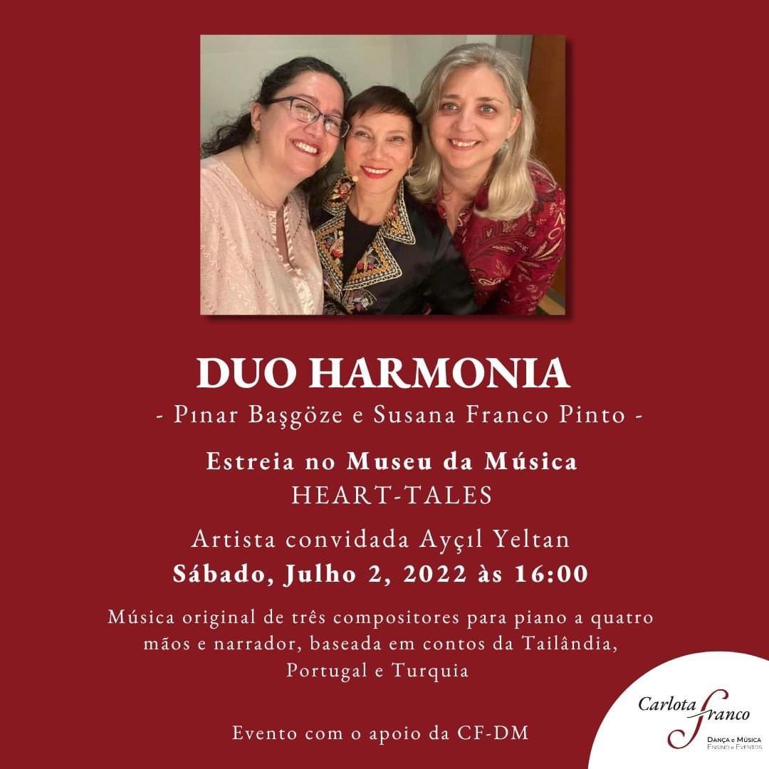 DuoHarmonia's tweet photo. @DuoHarmonia and @ayeltan take “Heart-Tales” in Portugal! We are in Ferreira, Alentejo on July 1st, and at Museau Nacional da Musica in Lisbon on July 2nd. Look forward to connecting with all the music enthusiasts there!! @TurgayErdener https://t.co/AYxmsxY2nS