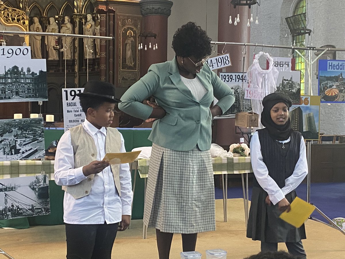 MSPSMissBogue's tweet photo. Class 11 were very lucky to be invited to watch ‘Betty Campbell: A Journey Through Butetown’ at @stmarysCF10 to celebrate #RefugeeWeek2022 https://t.co/97sRarGOwz