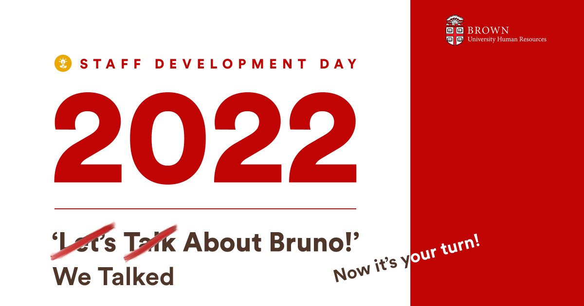 WorkingAtBrown's tweet photo. How was YOUR Staff Development Day 2022? Were you able to attend? What was the best part? What can we make even better for next year? 
Please take a few minutes to tell us about your experience: https://t.co/T6xIwSgSaz
We already can't wait for Staff Development Day 2023! https://t.co/t2EJRoTOjh