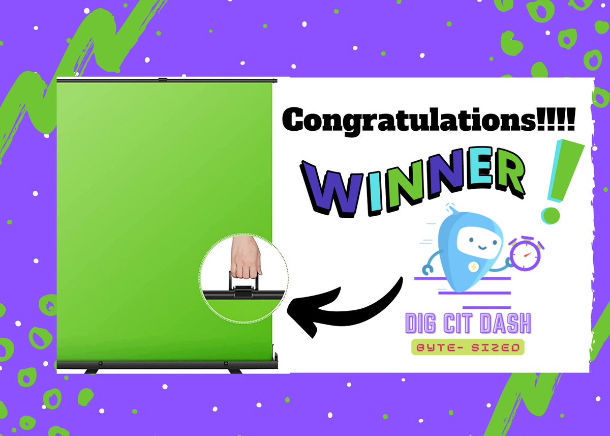 UGDigCitLead's tweet photo. We have a WINNER! 🤩🏁🎉👏Congrats to educator Matt Arnold @officialCWDHS as the winner of an amazing portable Green Screen for your classroom.  Thanks to all who engaged in the work of #UGDigCitLead &amp; participated in the #UgDigCitDash this year!!! @EITCTravels @UGExperiential https://t.co/dS5oQgzKpD