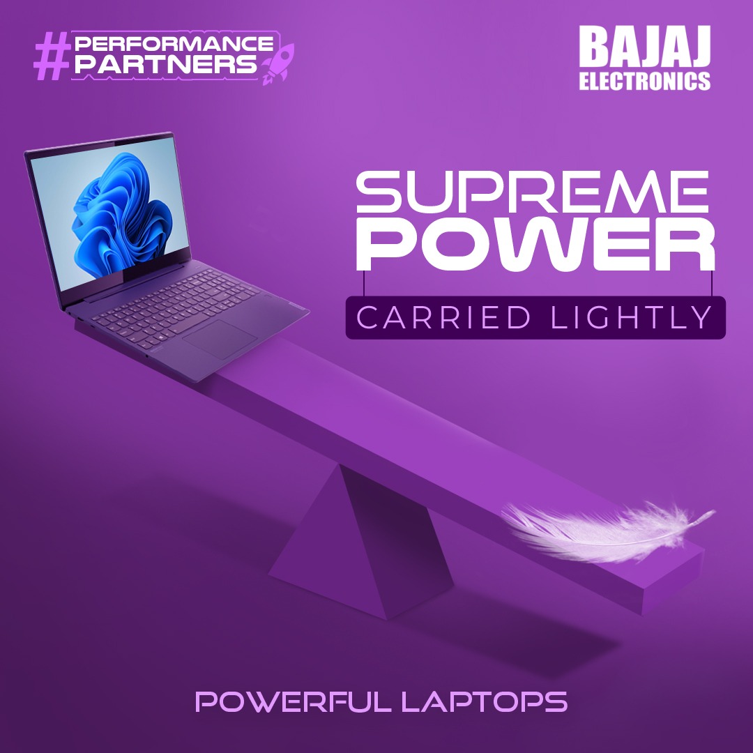 bajajelectronic's tweet photo. Experience the powerful performance of laptops with endless features that are sleek in look & light in weight.
Take advantage of the #greatestdeals available on Laptops at #BajajElectronics.
#performancepartners #powerfullaptops #laptop #bestfeatures #lightweightlaptops https://t.co/ME4HkalfKg