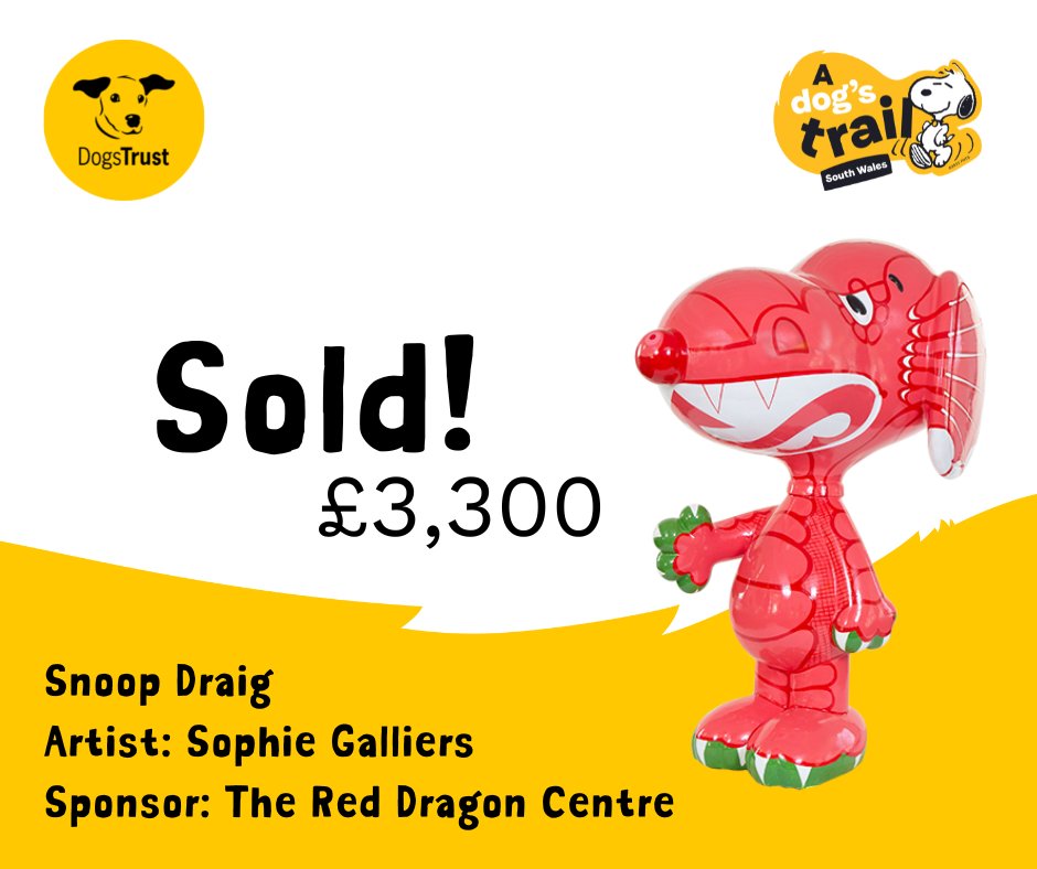 Look who fetched £3300 at auction!! 👇🥳
What a fantastic end to <a href="/ADogsTrail/">A Dog’s Trail</a> which has raised so much money for <a href="/DogsTrust/">Dogs Trust 💛🐶</a> charity. 
Good luck in your forever home Snoop Draig - it was a pleasure having you for 8 marvellous weeks 🥰