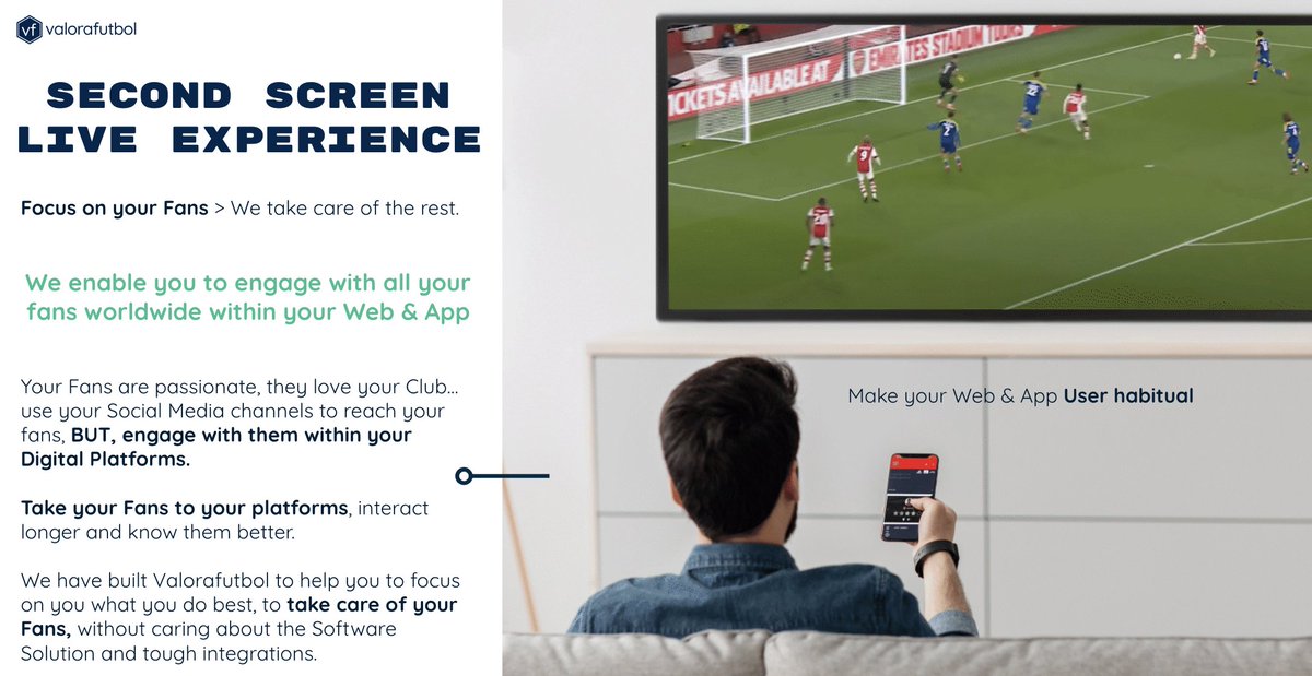 Our SaaS of Suite Solutions helps Sports Media &amp; Clubs on focusing on their fans. We take care of the rest.

Learn more about Valorafutbol: valorafutbol.com
info@valorafutbol.com

#sports #media #engagement #monetization