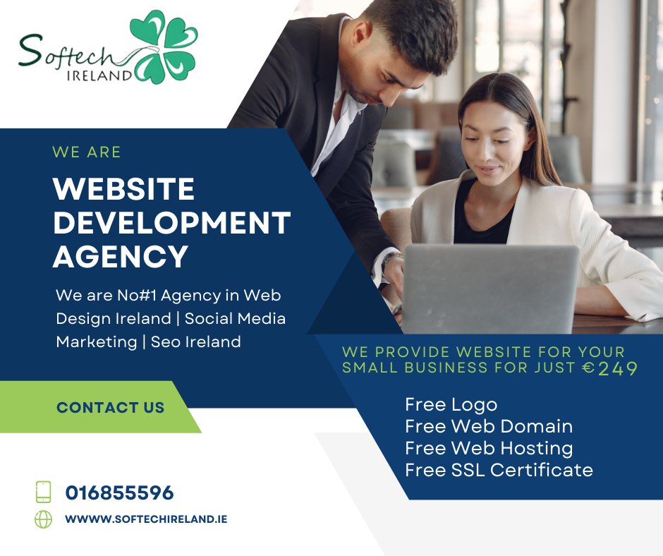 softechireland's tweet image. Are you looking for New Website for your Business and would like to increase your online appearance today ?? Our package for small businesses and tradesperson is just €249.
📲 Feel Free to Contact Us
Softechireland.ie
016855596
info@softechireland.ie
#websitedesignireland
