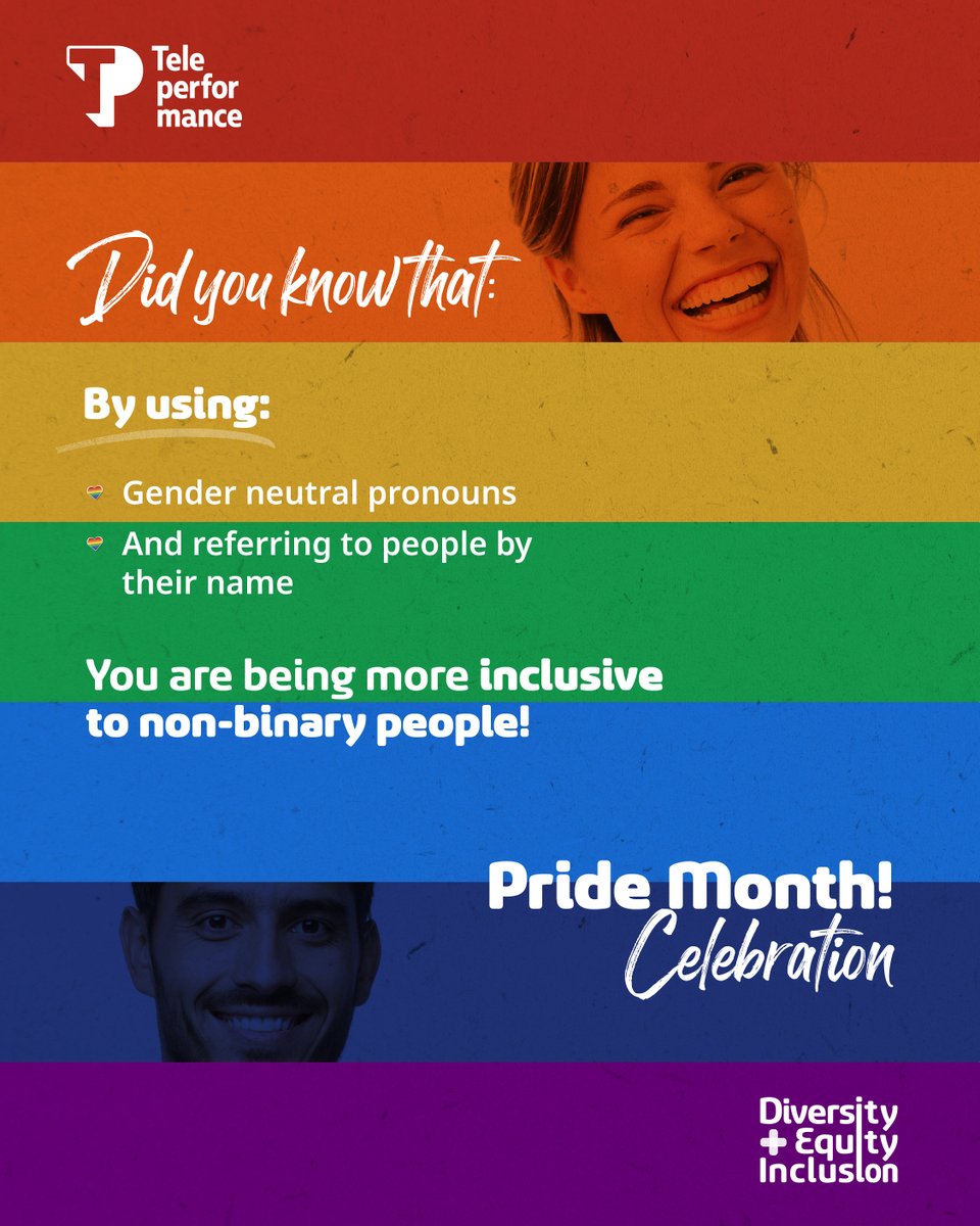 TP_Portugal's tweet photo. Using inclusive language is important to avoid marginalization, offense, misrepresentation, and perpetuation of stereotypes.
Happy #PrideMonth22 to everyone!
#beyondlabels #eachwordmatters #proud2beTP #greatplacetowork #TPPride #TPProud #teleperformanceportugal https://t.co/1PV1QevDYy
