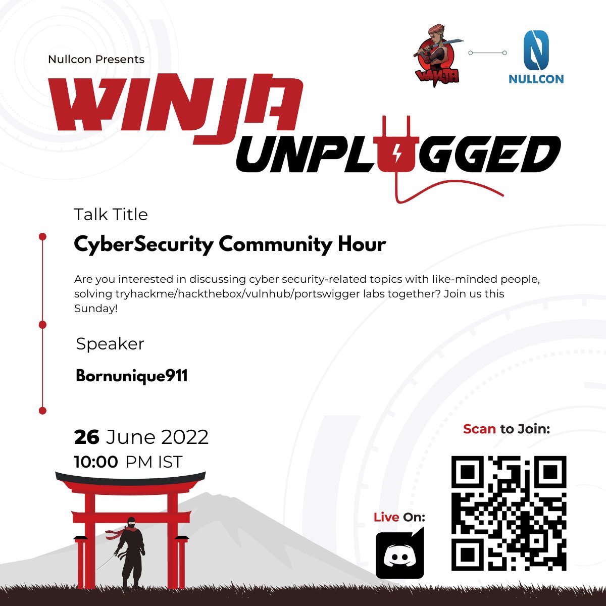 Winja_CTF's tweet photo. 💃Community Learnings Over Competition💃
Join #WinjaUnplugged where together we will be solving #tryhackme Tech_Supp0rt: 1 with @bornunique911
Date: 26th June 2022
Time: 10:00 pm IST
Discord Link: https://t.co/RrN37sbtBX
#cybersecurity #Winja #hacking https://t.co/8LiwLKwSzt