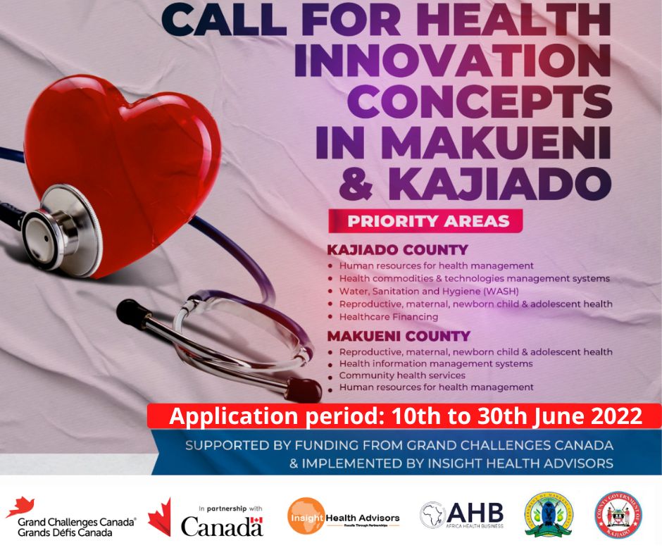 Walter Obita (@walttzz) on Twitter photo Call for Health Innovators
Exciting opportunity for health innovators interested in being part of unique journey seeking sustainable adoption and scaling of health innovations in Kenya’s public health sector in Makueni & Kajiado <a href="/ngrgitonga/">Nelson Gitonga</a> <a href="/DrChumaBenson/">Benson Chuma</a> <a href="/KenyaHealthFed/">Kenya Healthcare Federation</a> Call for Health Innovators
Exciting opportunity for health innovators interested in being part of unique journey seeking sustainable adoption and scaling of health innovations in Kenya’s public health sector in Makueni & Kajiado <a href="/ngrgitonga/">Nelson Gitonga</a> <a href="/DrChumaBenson/">Benson Chuma</a> <a href="/KenyaHealthFed/">Kenya Healthcare Federation</a>