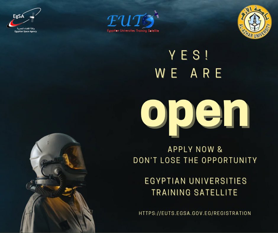 وكالة الفضاء المصرية تعلن عن بدء برنامج التدريب الصيفي السنوي ٢٠٢٢

لمزيد من المعلومات حول التدريب وشروط التقديم، يرجى الدخول لهذا الرابط.    euts.egsa.gov.eg/Home/SummerTra… 

#training #summertraining #EGSA