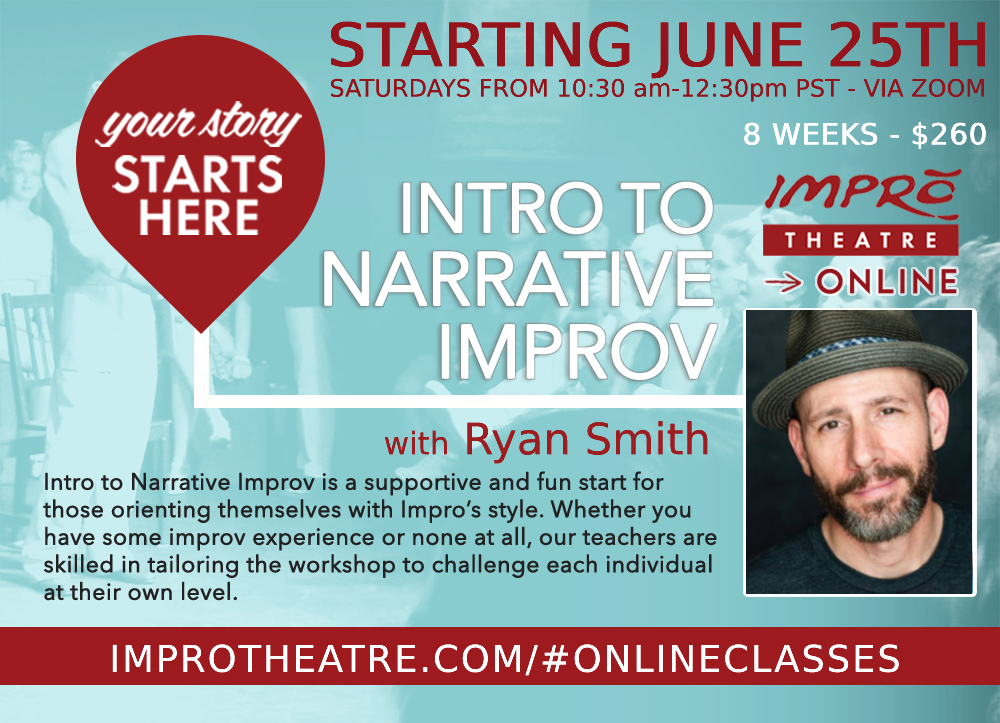 ***NEW START DATE*** Get some creative time into your schedule! More info about this class here: improtheatre.com/#onlineclasses