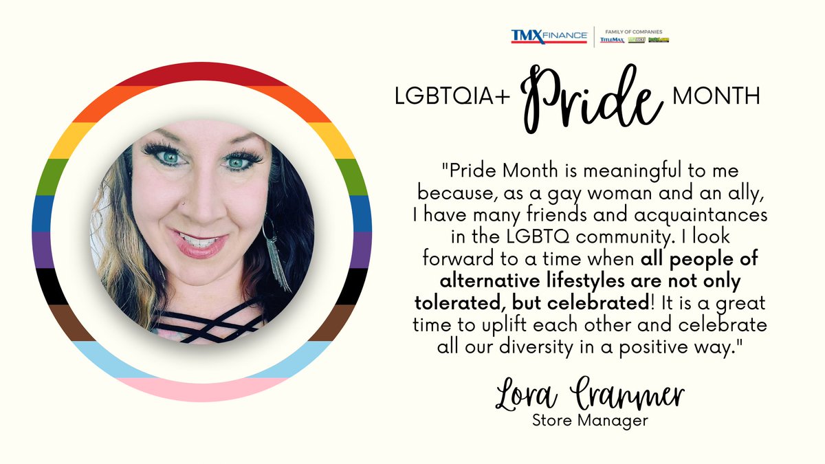 We take #pride in having a culture of inclusivity. General Manager Lora Cranmer says that her leaders and fellow Team Members help to foster an equitable environment of courtesy and respect for all.
