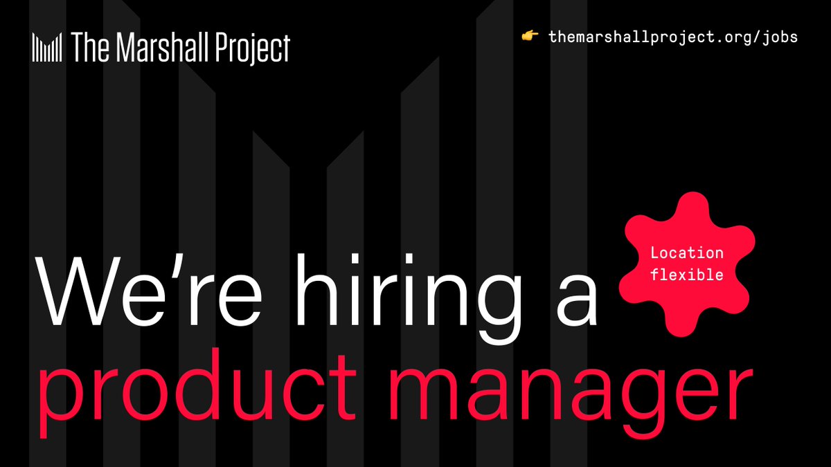 at_elan's tweet photo. My team @marshallproj is hiring a product manager!

You'll help oversee the product team's workload, develop ideas for new products, &amp; implement strategies to spur the growth of our audience+org

🔗 https://t.co/7E9ZIXCRyc

A bit more about the role and what we're looking for... https://t.co/9byRRsbJoZ