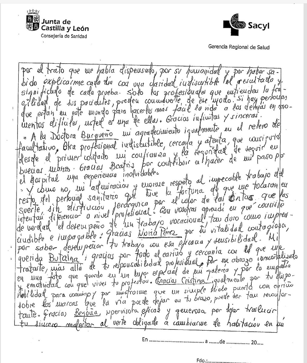 gsanchezantolin's tweet photo. Cuando la #Humanización se lleva en los genes de la profesión. Preciosa carta de reconocimiento a los grandes profesionales de #Hepatología y #Digestivo HURH #FelixGarciaPajares. Cartas así son las que hacen que ser médico o enfermera valga la pena. #SomosHURH, #OrgulloSacyl https://t.co/sOE4lKY20A