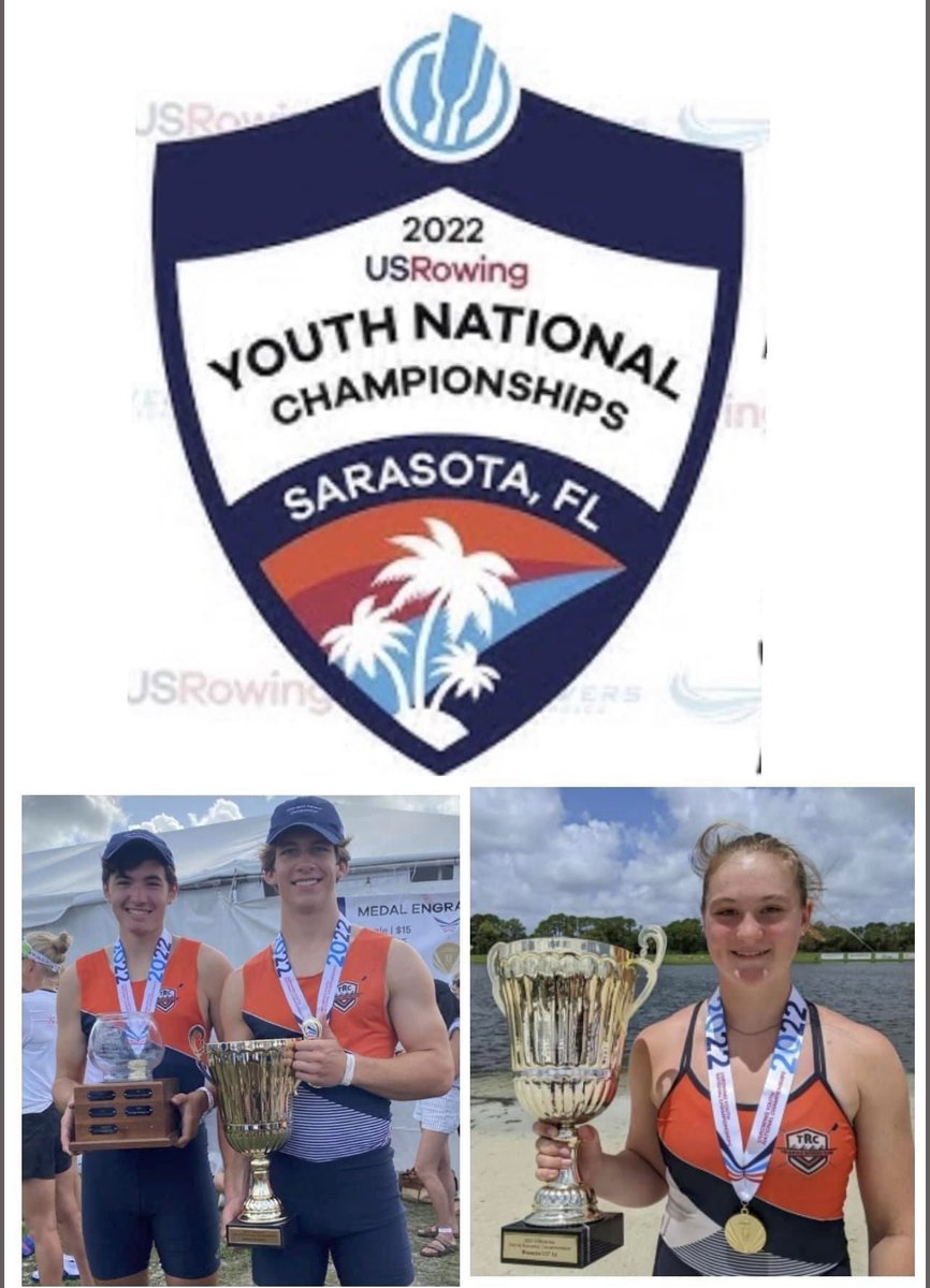 TriangleRowing's tweet photo. TRC athletes make club history - 2 🥇 at @usrowing
 Youth Nationals. First golds for the club. Go TRC📣!!!
@WRALSportsFan
 @WRAL
 @newsobserver
 @ABC11_WTVD
 @wncn
 @HighSchoolOT https://t.co/vU3Rv6dJ3l