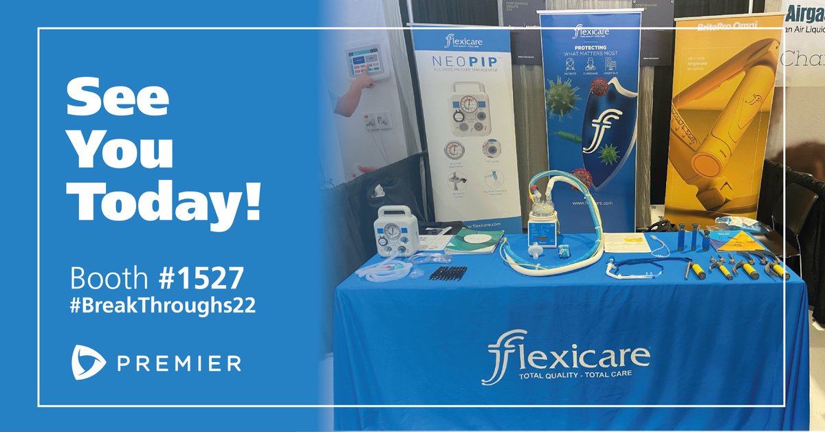 FlexicareUS's tweet photo. Our booth #1527 is set up, and the team are ready to introduce you to the family of #Flexicare products, today at @premierHA #BreakThroughs22 expo! 🚀

#HealthCare #FWDmotion #FlexicareFamily #Respiratory #Protection #PatientSafety https://t.co/TLpDu0GaNh