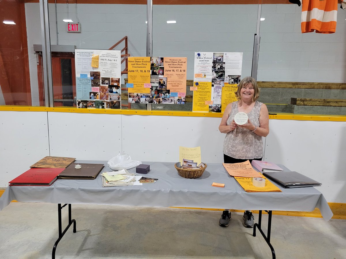 Hey <a href="/MonktonWildcats/">Monkton Wildcats</a> Brenda's setting up the Wildcat table, holding the original beer pot!  Hope to see you guys this weekend!