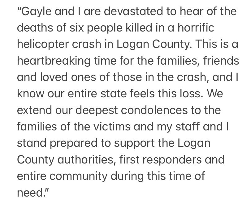 Ava Rash on Twitter "Sen. Manchin’s statement on the Logan helicopter