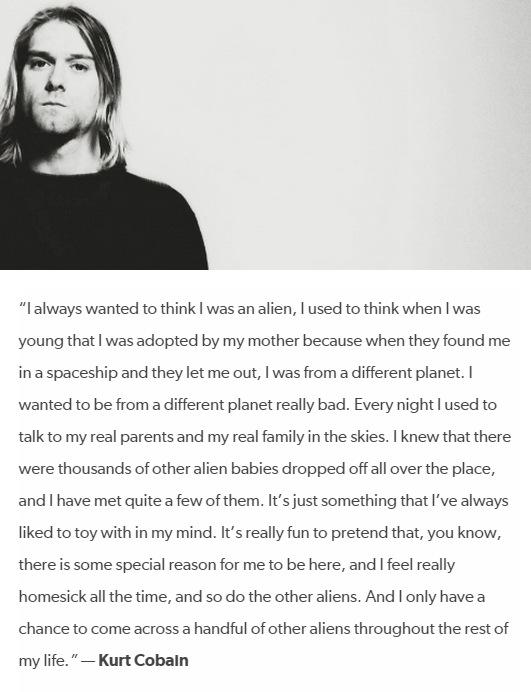 Kurt was empathic and felt everything too much. While becoming famous other clairvoyant abilities awakened and he was seeing astral entities. He was in pain and thought he was going crazy. Heroin made it worse. The Soul returned to his origin on Merope as a Pleiadian named MOS.