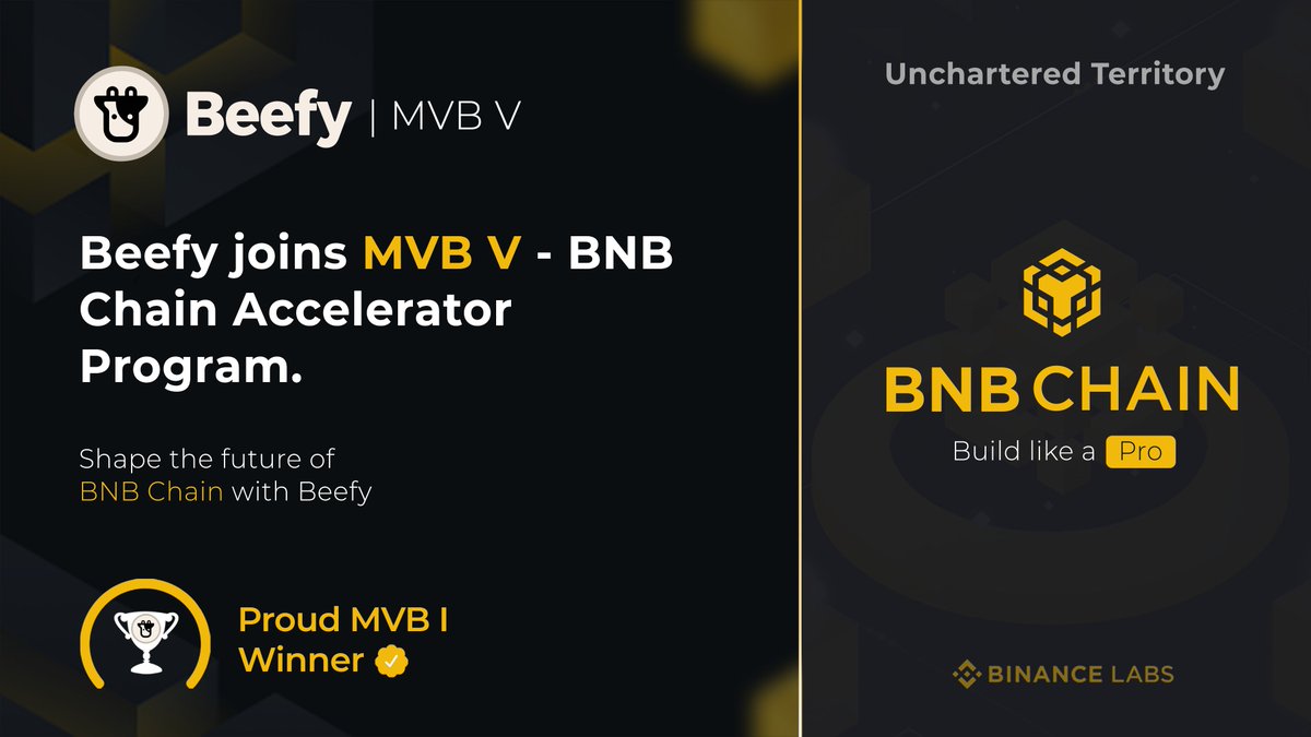 Beefy's motivation to participate in the <a href="/BNBCHAIN/">BNB Chain</a> #MVB was simple; we are builders and we care. 

MVB brought us exposure, increased userbase and attracted talents. We recommend MVB to all builders. 

When we build together we grow stronger. 
x.com/bnbchain/statu…