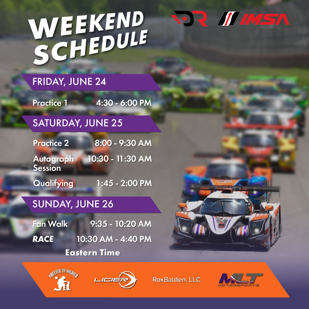 Good to be back at <a href="/WGI/">Watkins Glen International</a> for the #LMP3 class <a href="/IMSA/">IMSA</a> Weathertech Sportscar Championship! 🏁
Livestream on <a href="/peacockTV/">Peacock TV</a> from 10:40-4:40 ET and from 2:00-5:00 ET on <a href="/USA_Network/">Tax Network USA</a>.
#IMSA #Sahlens6HRS #MLTMotorsports <a href="/LigierAutomotiv/">Ligier Automotive</a> #RoxBalden <a href="/boropharm/">Boropharm</a> <a href="/WestlakeDerm/">Westlake Dermatology</a> <a href="/shelter2soldier/">Shelter to Soldier</a>