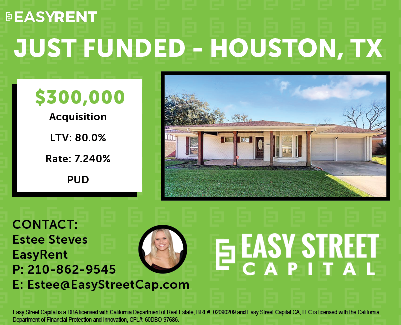 STR_Estee's tweet photo. JUST FUNDED $300,000 acquisition of a long term rental in Houston, Texas. This one-story home has been recently renovated and is located in the Westbury neighborhood. Third real estate property for this borrower, locking up 30-year financing on the property with only 20% down!!! https://t.co/WGXSsrihev