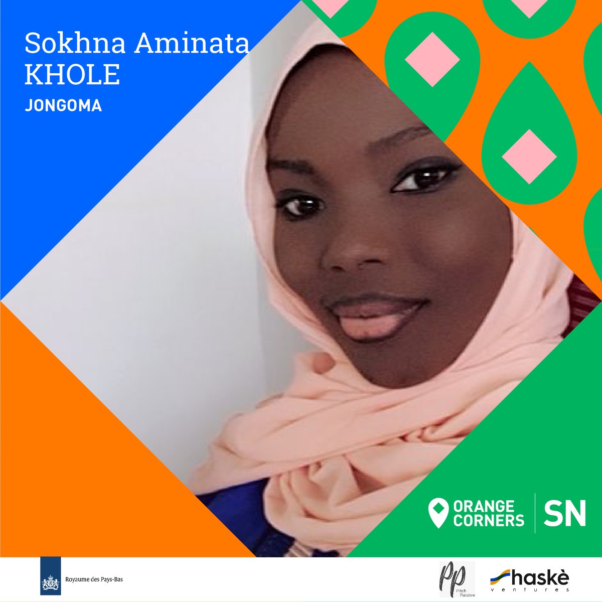 OcSenegal's tweet photo. Nous vous présentons Sokhna Aminata KHOLE sélectionnée pour la 3e cohorte du programme Orange Corners Sénégal.

#Startups #Entrepreneuriat #entrepreneur #Senegal #OrangeCorners #OrangeCornersSenegal #PaysBas #ambassadepaysbas #haskeventures https://t.co/GFexhUfURW