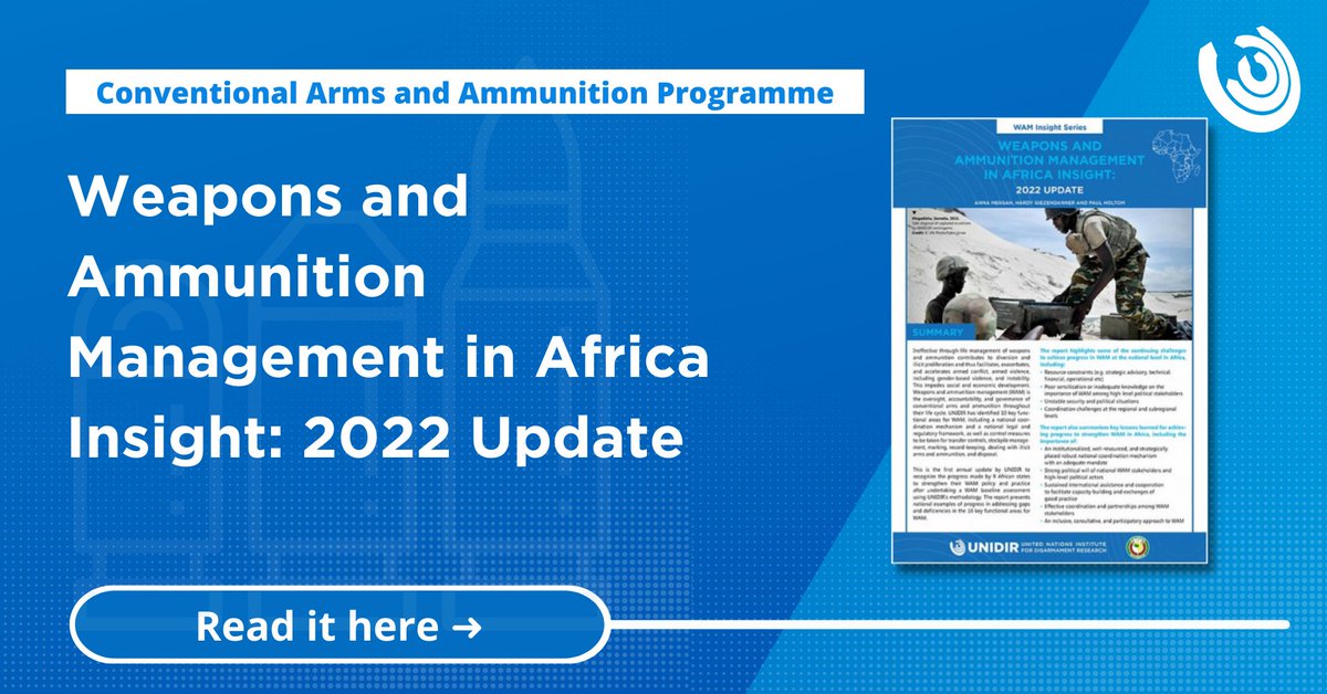 🚨 New Report Alert 🚨

UNIDIR’s Conventional Arms and Ammunition Programme has just released the 2022 WAM in Africa Insight.

💻 Check it out here: unidir.org/AfricaWAM2022