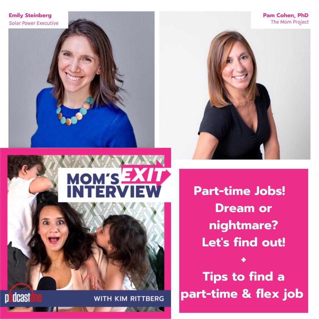 Ever wanted to work part time? The Mom Project has solid tips on finding that unicorn job and Emily shares her story of being a 3 day/week executive on Mom's Exit Interview podcast #parttimejobs #workingmoms  link.chtbl.com/NQd2mLmU