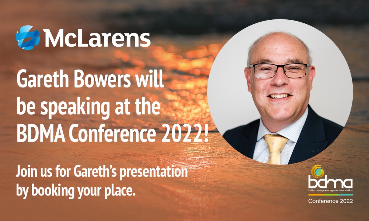 The BDMA are delighted to announce that Gareth Bowers, Head of Major Loss (Midlands, South West and Wales), McLarens. will be speaking at the BDMA Conference 2022 on Thursday 30th June.

Book your tickets now 👉 delegates.eventprouk.com/signup/british…

#BDMAConf22 #bdma