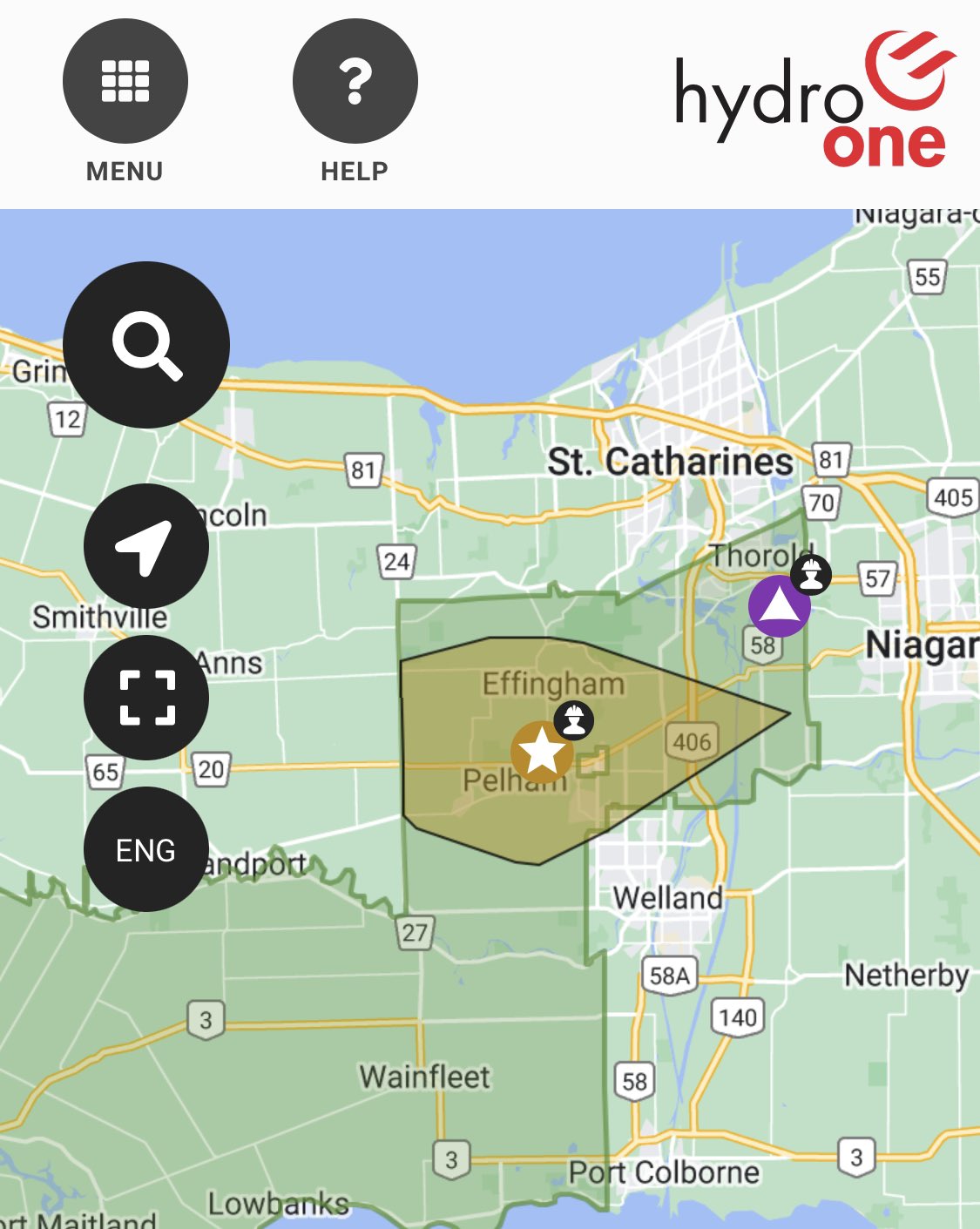 Niagara_411 🇺🇦🇨🇦 on Twitter "Large power outage Pelham / Thorold