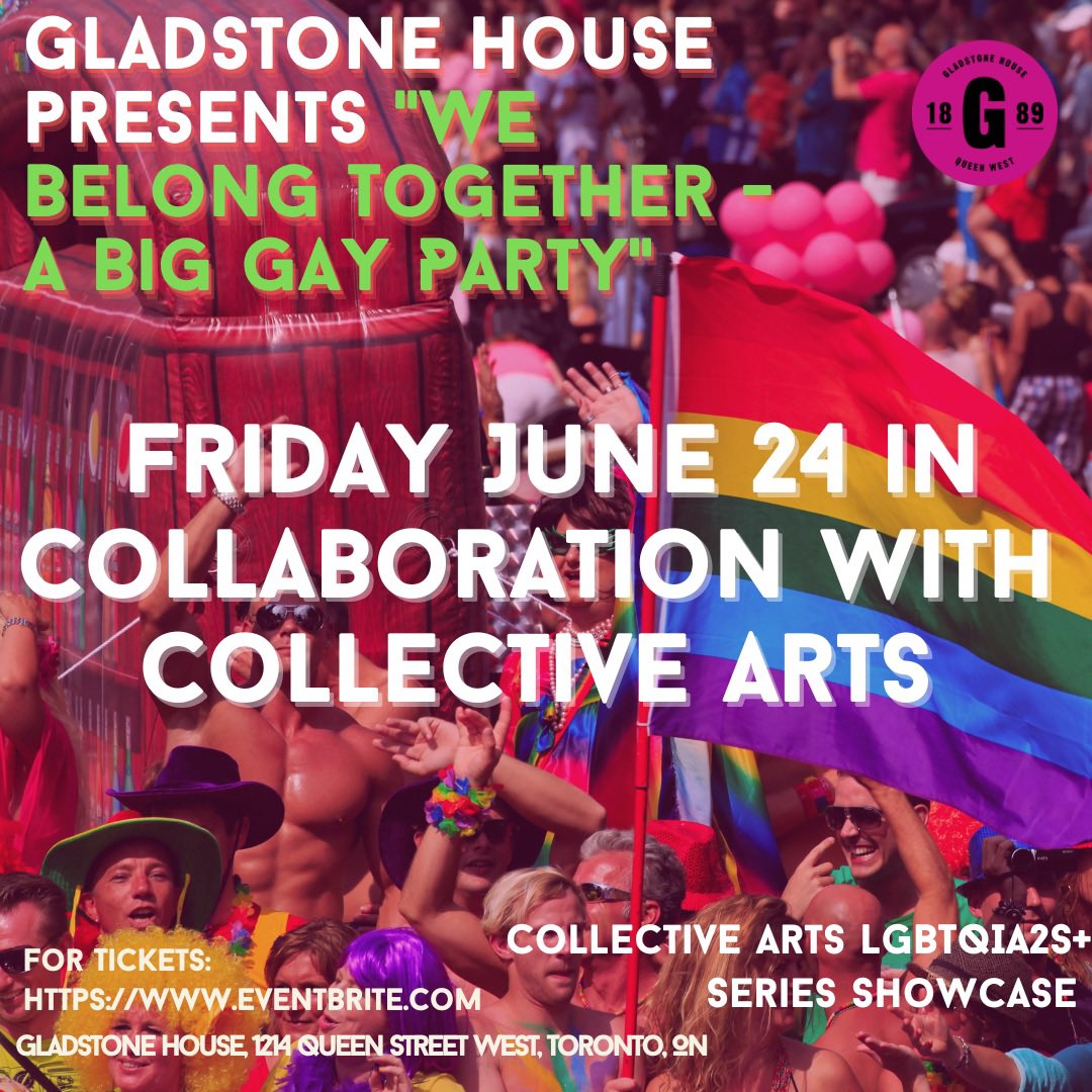 Get tickets to the Biggest Pride  Party at Gladstone house on Queen West! Friday June 24th
webelongtogether.eventbrite.com
