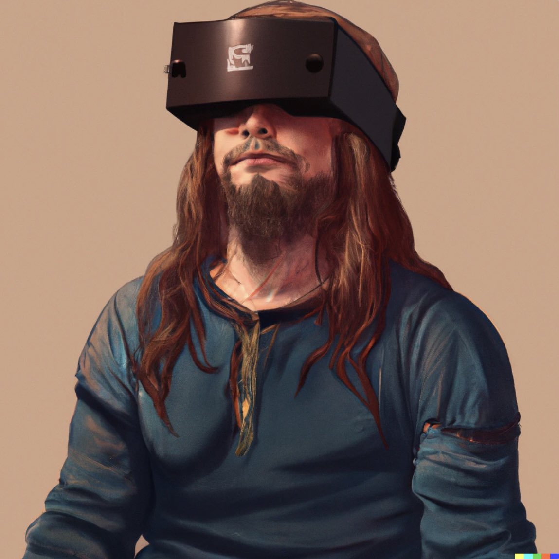 “Leonardo De Vinci wearing VR goggles” #dalle #dalle2