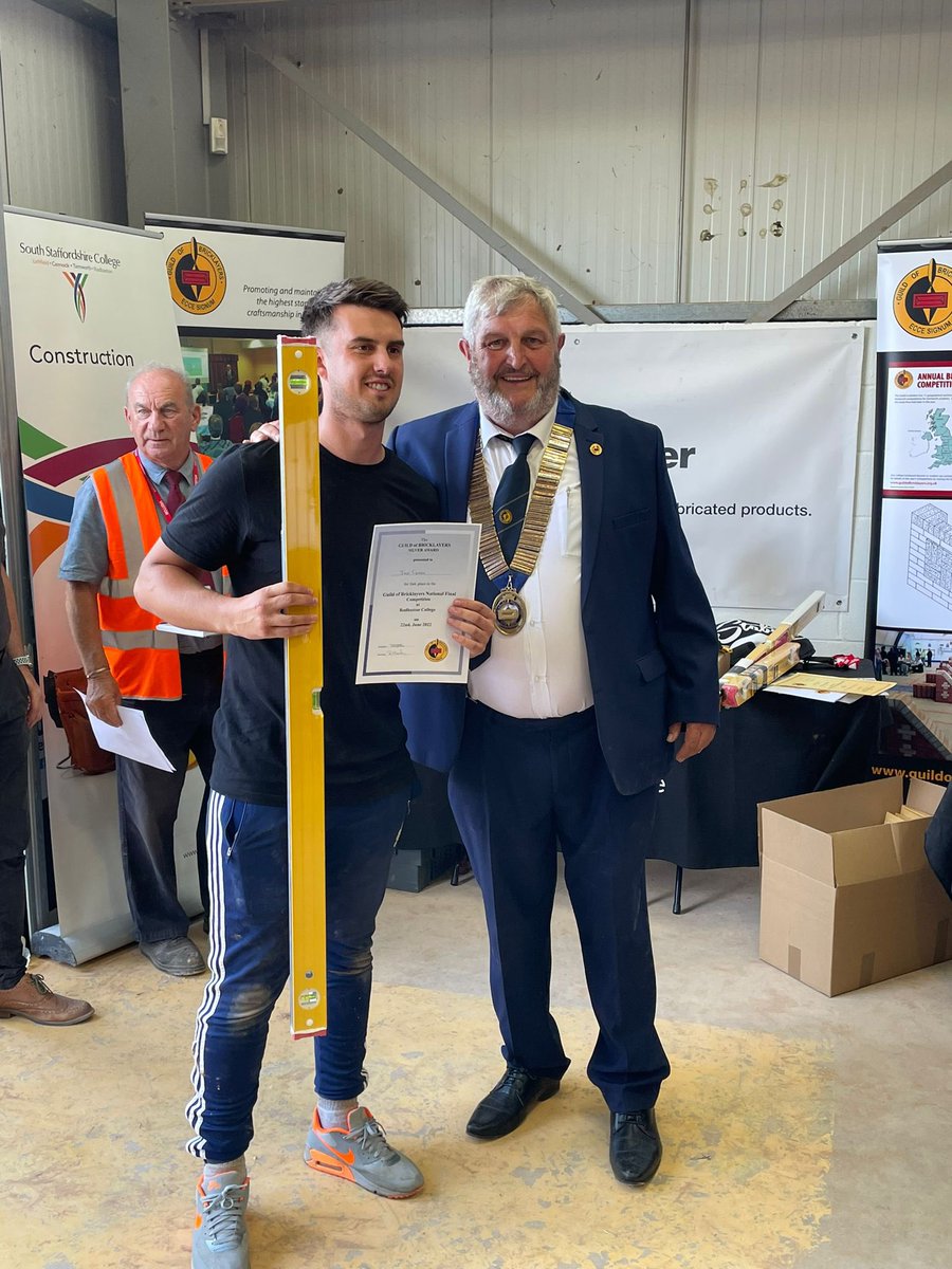 gatesheadcoll's tweet photo. Big shout out to Jake, our construction student who was recently competing in the senior section of the guild of bricklayers national final held at south Staffordshire college and finished 2nd place! 👏

Whoop! Congrats Jake 🎉🥈 https://t.co/VOSXZoxuBC