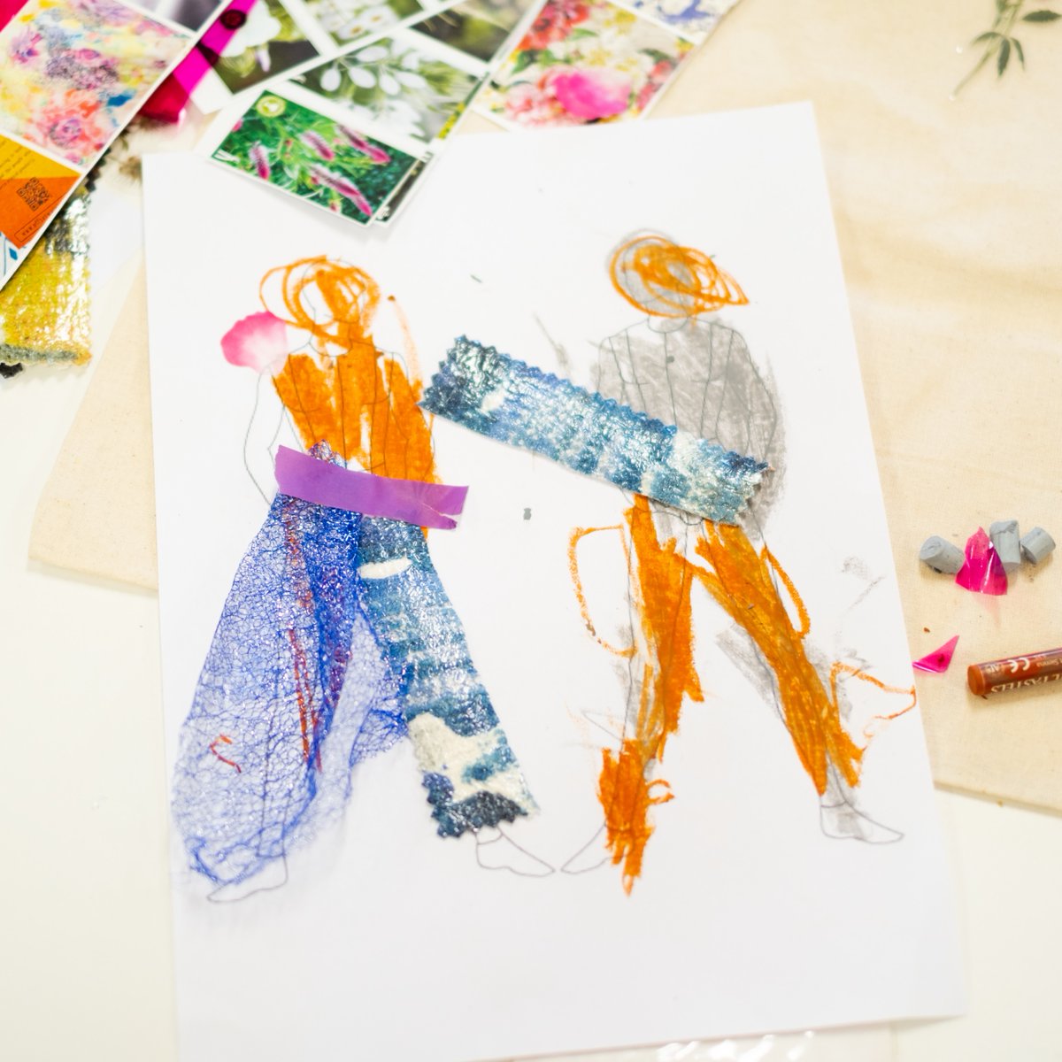 A_New_Direction's tweet photo. Catia Silvestre has been working with students to create unique garments that can be further embellished during the festival as models of collaborative design. Workshops included collage, working with fabrics and even a catwalk! #IAmFestival https://t.co/sHlGXJBcLo