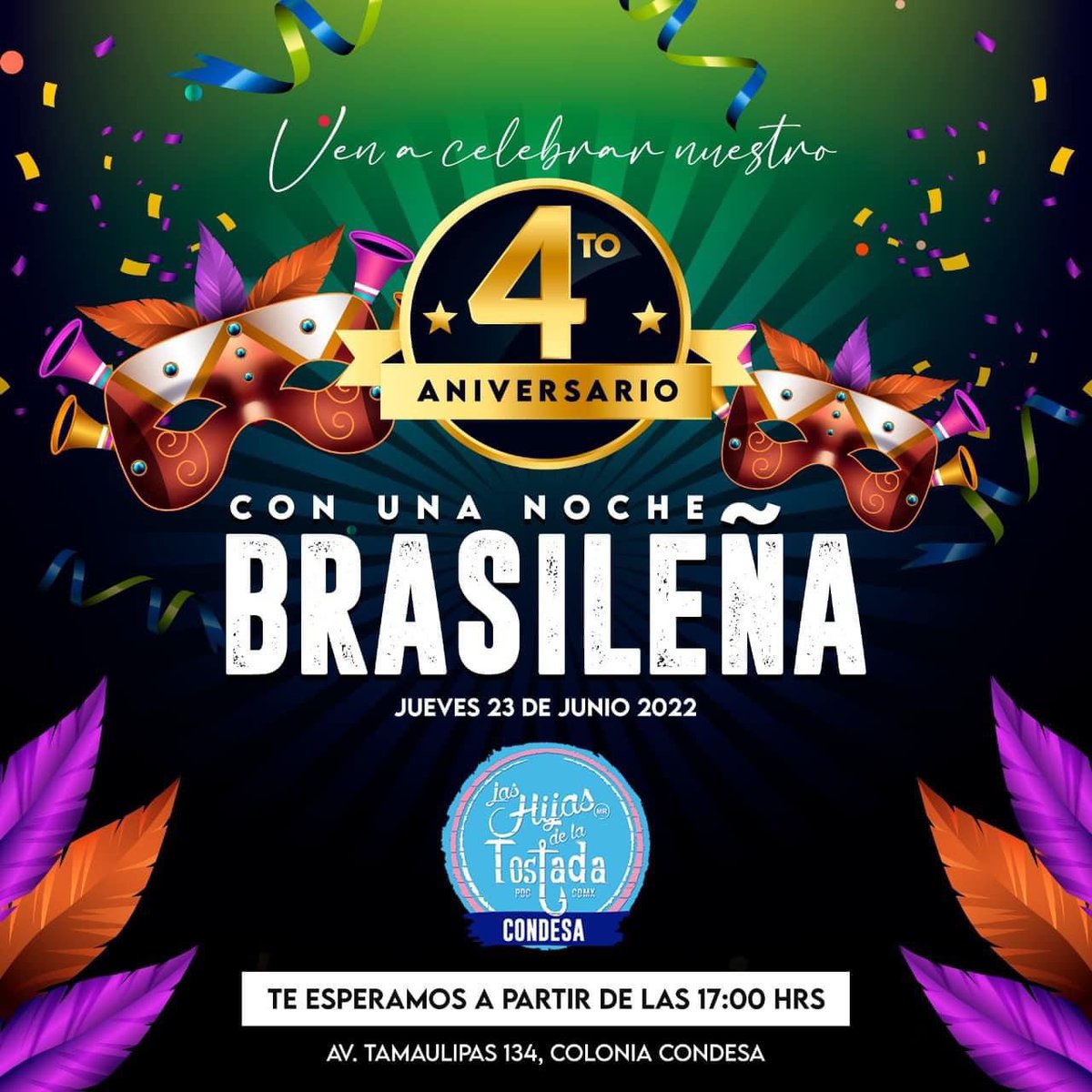 karletms's tweet photo. Es #HOY !!!! Es Hooooy!!! No se pueden perder esta oportunidad de pasar un rato increíble en #LasHijasDeLaTostadaCondesa avisen a sus amig@s , a sus ligues, a sus amigovi@s a quien quieran pero es día de celebrar ! Reservaciones conmigo 📲😉 https://t.co/RsphASUMeD