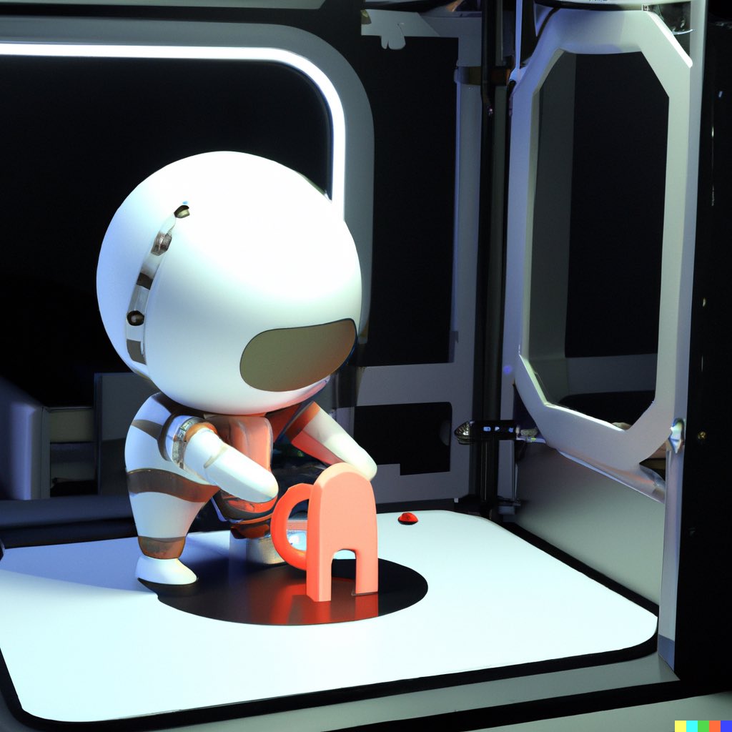 HeyRobotOrg's tweet photo. #DALL·E Robot 3D printer helper 😄 https://t.co/rpTJVNmj08