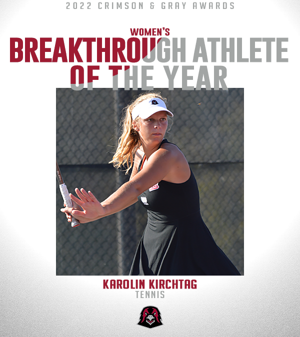 IUPCrimsonHawk's tweet photo. 𝟐𝟎𝟐𝟏-𝟐𝟐 𝐂𝐫𝐢𝐦𝐬𝐨𝐧 &amp; 𝐆𝐫𝐚𝐲 𝐀𝐰𝐚𝐫𝐝𝐬

Breakthrough Athlete of the Year

W: Karolin Kirchtag, @IUPtennis 
M: Tomiwa Sulaiman, @IUP_MBB 

#TalonsUp https://t.co/0skUgqJKxG
