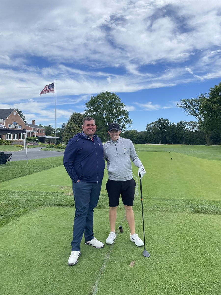 CoachJackson21's tweet photo. I think I have the best job in the 🌎 but this week my brother might have me beat! Visits from HC of BBN &amp; recent US Open🏆Matt Fitzpatrick at his club on the NJ shore⛳️ #ManasquanRiver #golfprolife https://t.co/HdKX0djKP2