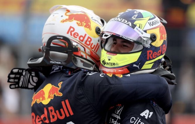 Vipstappen's tweet photo. Sergio Perez on Max Verstappen: “I believe without a doubt that he is one of the best in the history of Formula 1, if not the best…” https://t.co/ioHAUS2Lf2
