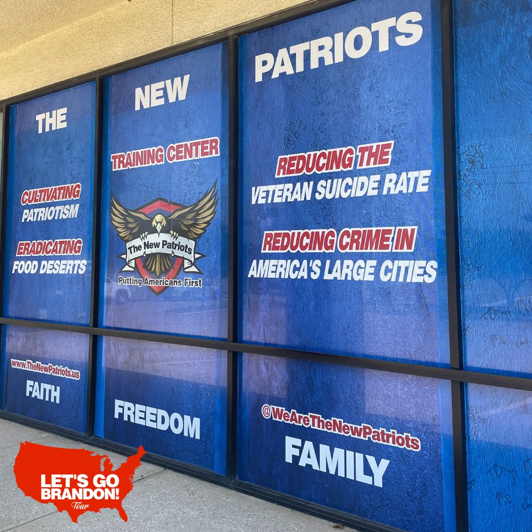 letsgobrandontr's tweet photo. The New Patriots Training Center was opened on the premise of cultivating patriotism and restoring America through facing several issues head-on, from poverty to Veteran suicide. Equally important, this is a community space. Do you have a mission, cause, or want to get involved? https://t.co/Yp7mgPjPPx